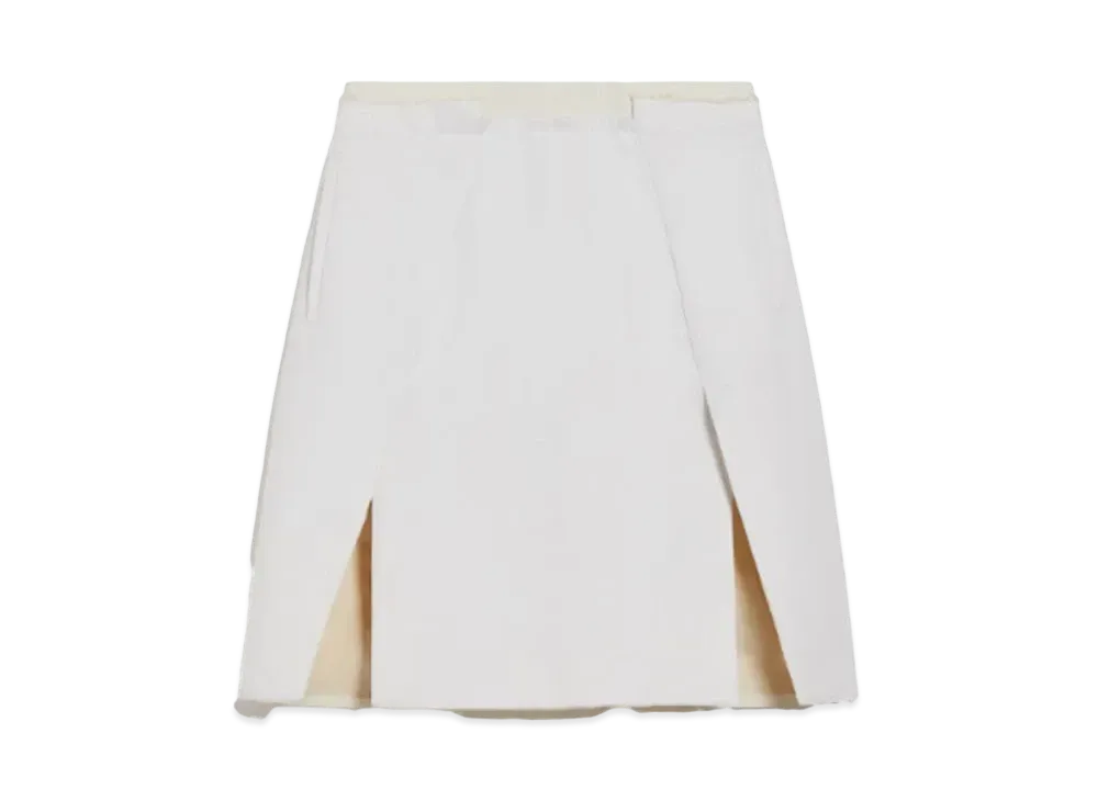 Max Mara Rolled Pure Cotton Gabardine Skirt "Ivory"