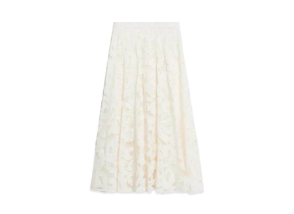 Max Mara Jit Floral Lace Long Skirt "Ivory"
