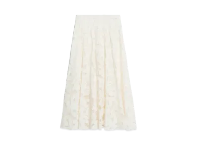 Max Mara Jit Floral Lace Long Skirt "Ivory"