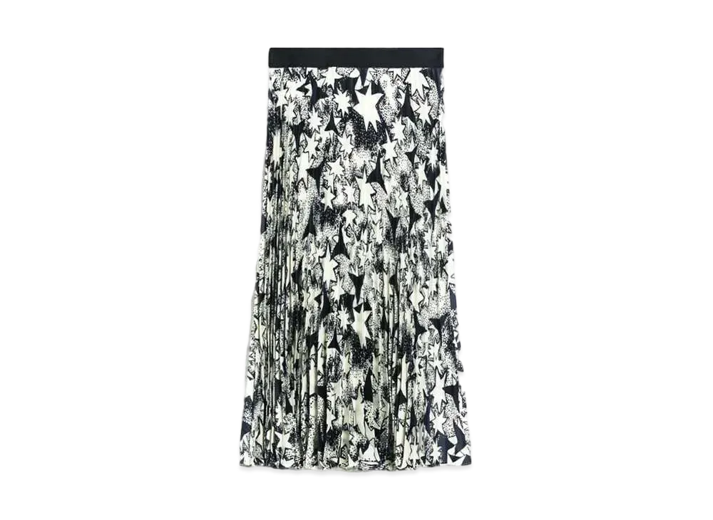 Max Mara Pagano Technical Twill Pleated Skirt "Navy"