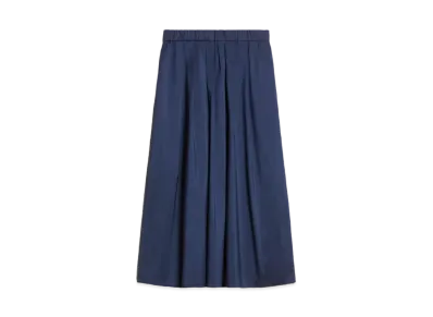 Max Mara Zarda Polyester Taffeta Flared Skirt "Navy"