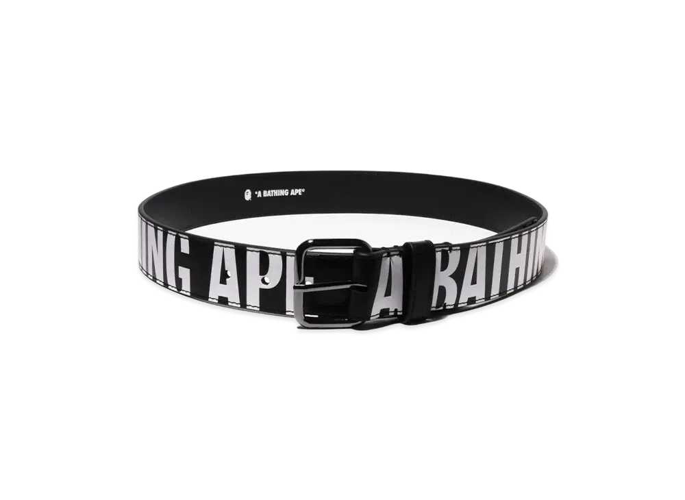 A BATHING APE Debossed Logo Belt "Black"