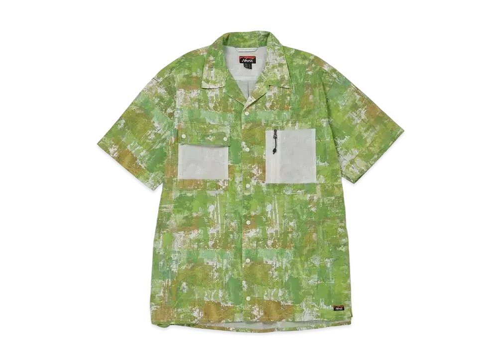 NANGA Nylon Tusser Forest Pattern Shirts "White"