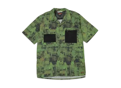 NANGA Nylon Tusser Forest Pattern Shirts "Black"