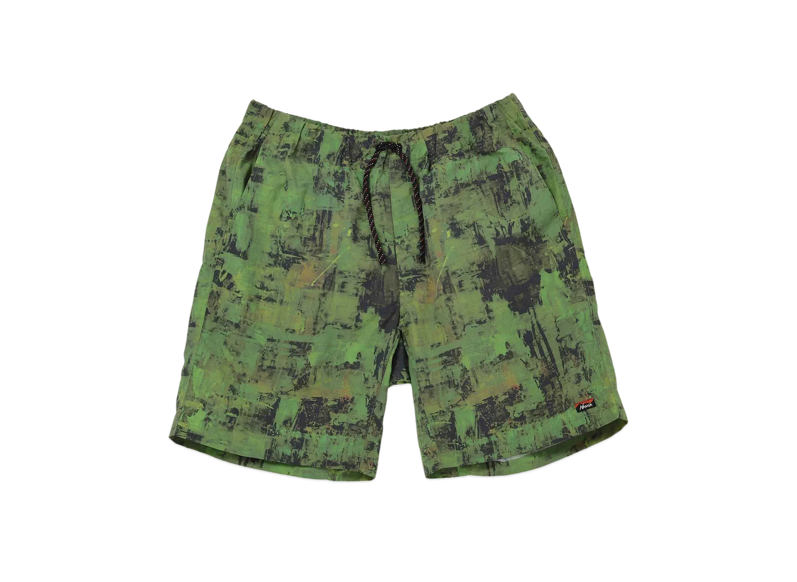 NANGA Nylon Tusser Forest Pattern Easy Shorts "Black"