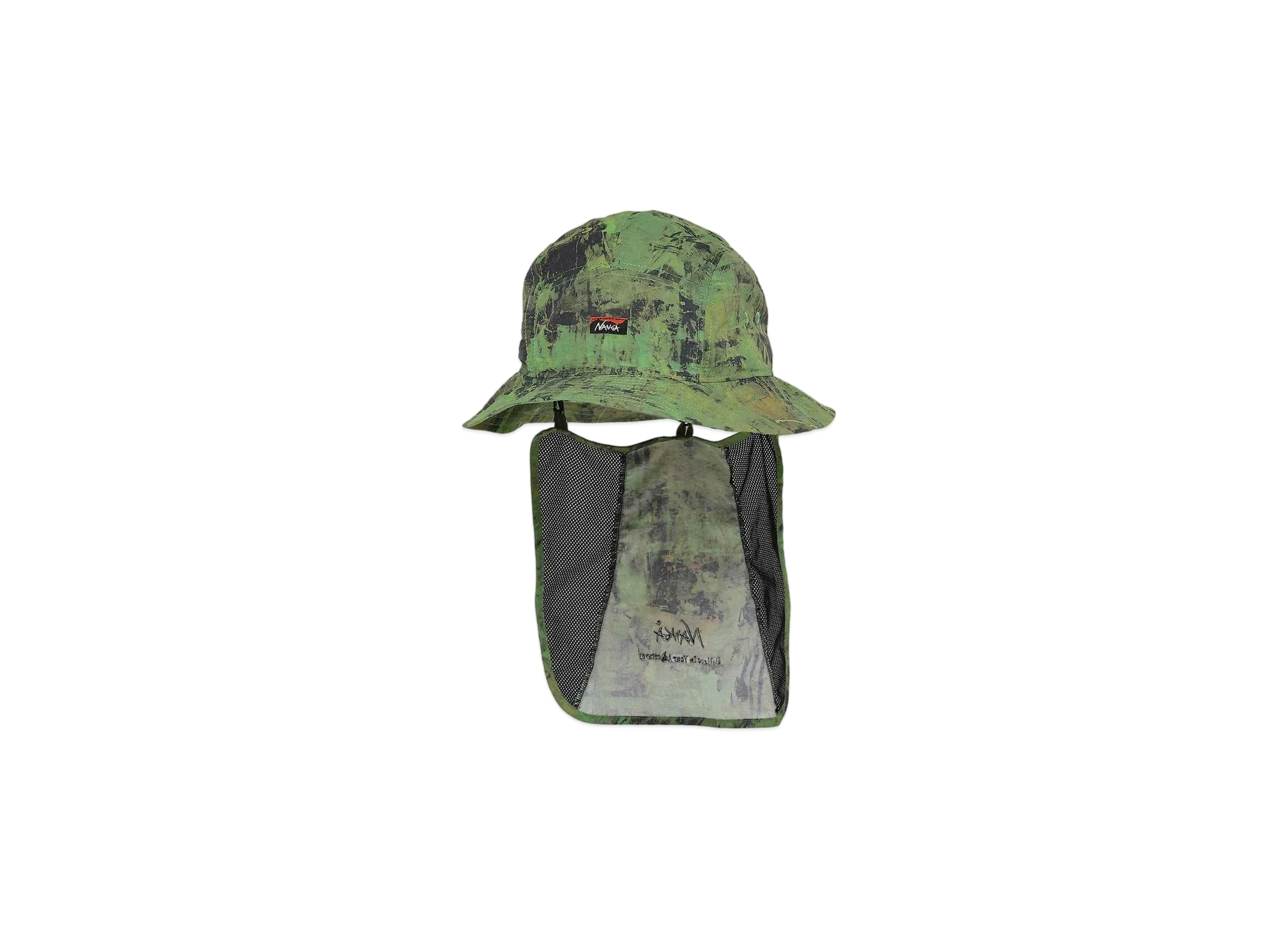 NANGA Nylon Tusser Forest Pattern Sunshade Hat "Black"