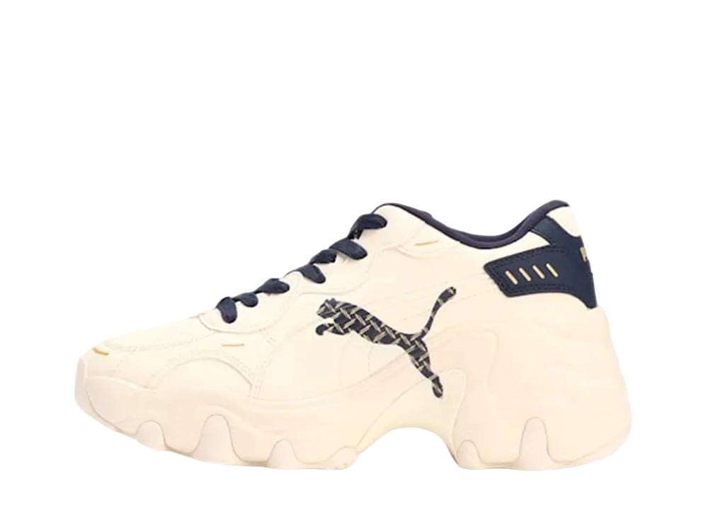 Puma Women's Pulsar Wedge Monogram "Pristine/Puma Navy"