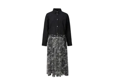 ANREALAGE Patchwork Print Tulle Docking Shirt "Black"