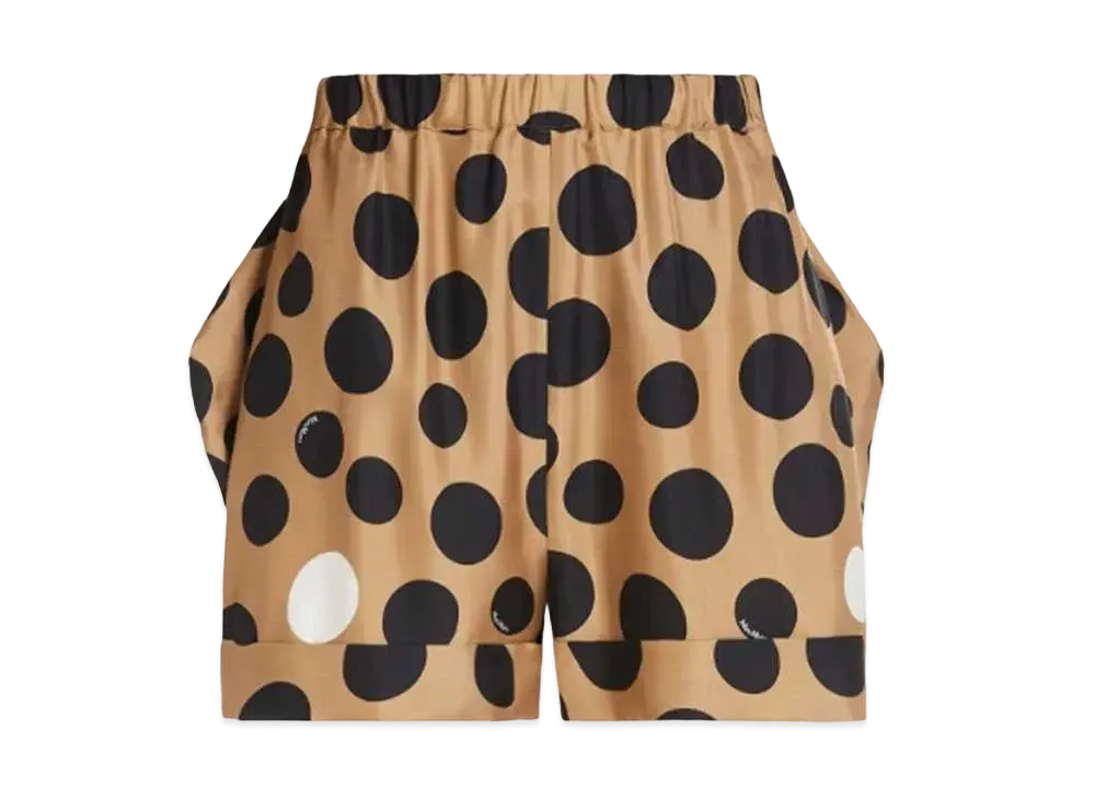 Max Mara Harcourt Pure Silk Print Shorts "Camel"