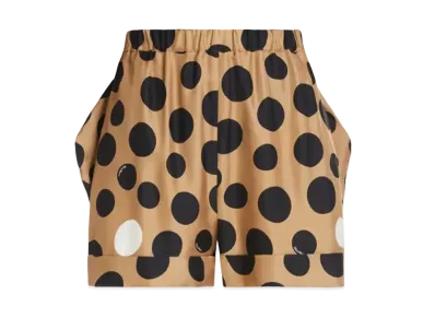 Max Mara Harcourt Pure Silk Print Shorts "Camel"