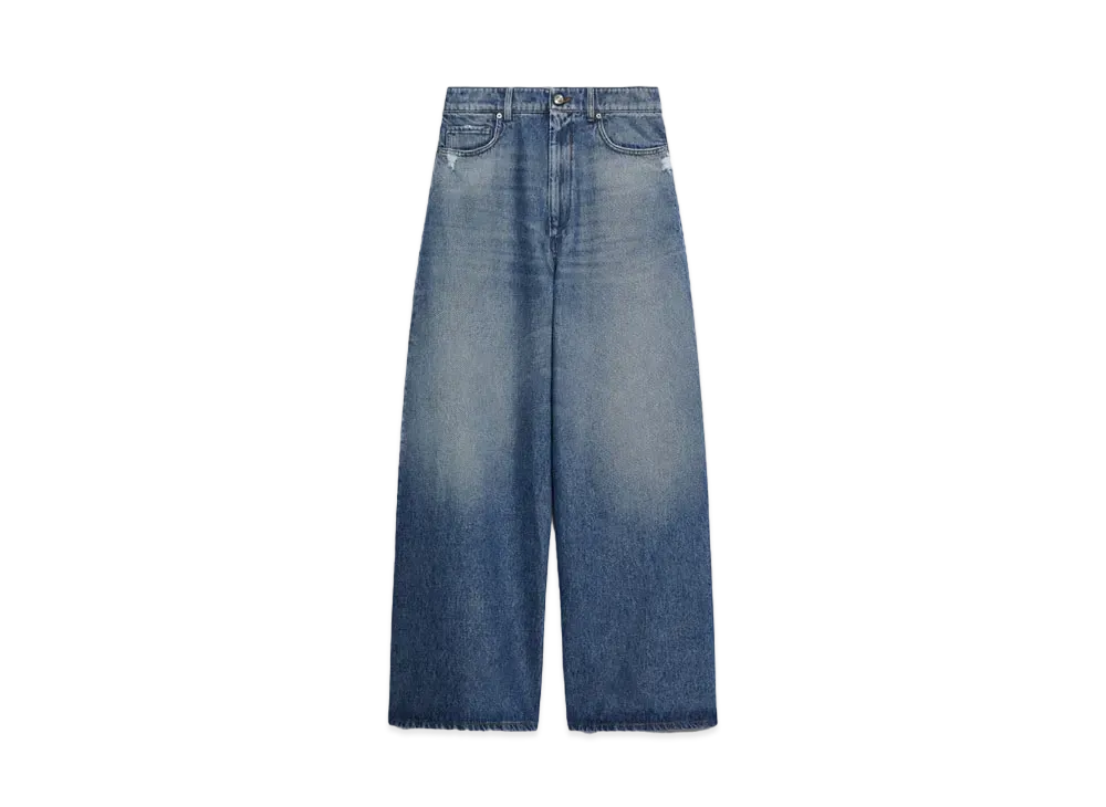Max Mara Procida Cotton Oversized Denim Pants "Navy"