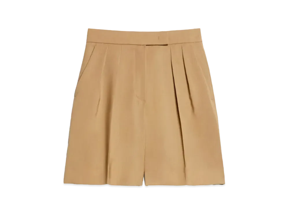Max Mara Jessica Pure Wool Canvas Shorts "Camel"