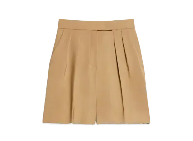 Max Mara Jessica Pure Wool Canvas Shorts "Camel"