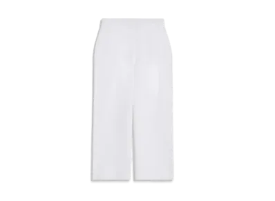 Max Mara Correa Viscose Yarn Cropped Pants "Optical White"