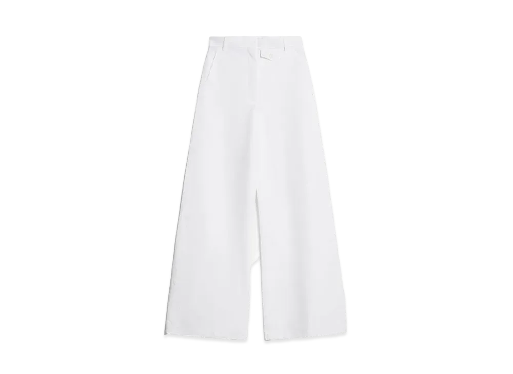 Max Mara Febo Oversized Bonded Cotton Pants "Optical White"