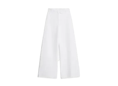 Max Mara Febo Oversized Bonded Cotton Pants "Optical White"