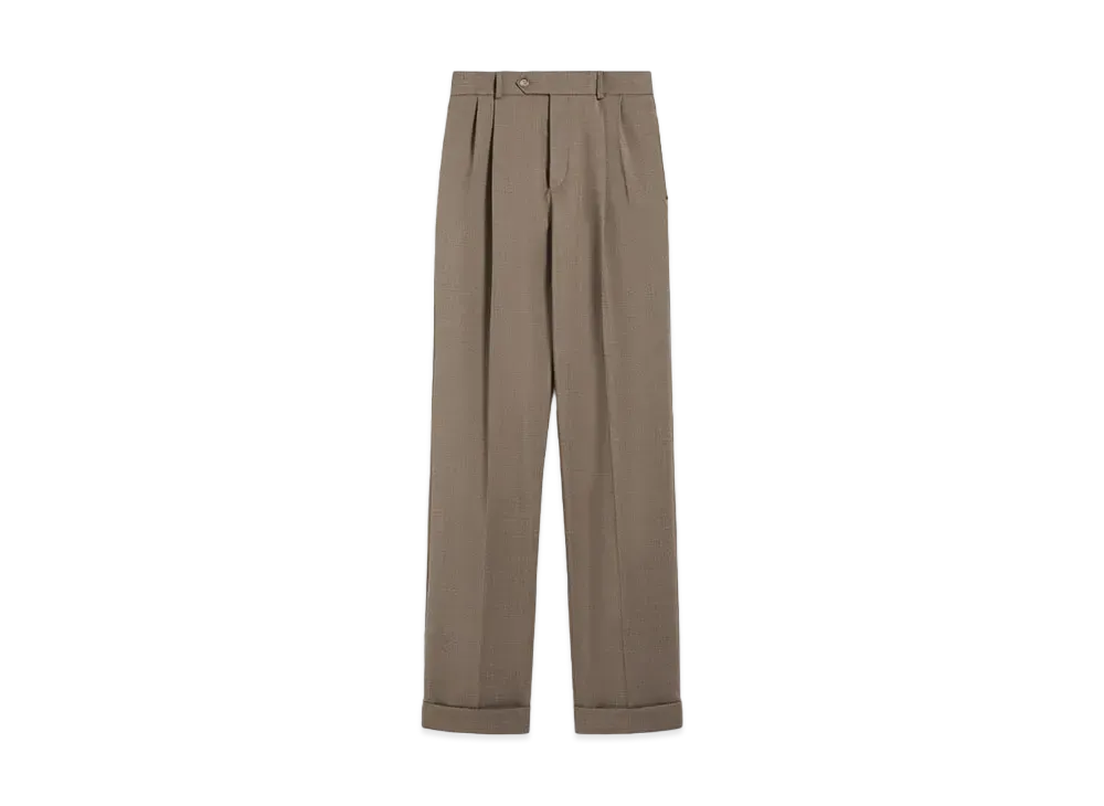 Max Mara Ferito Low Rise Stretch Wool Pants "Turtle Dope"
