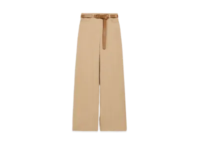 Max Mara Cobalt Cotton Linen Drill Pants "Camel"