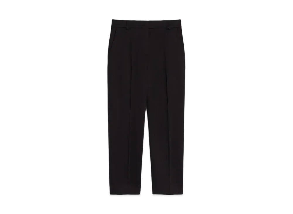 Max Mara Linche Cotton Satin Stretch Cropped Pants "Black"