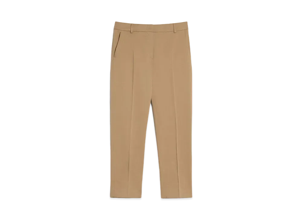 Max Mara Linche Cotton Satin Stretch Cropped Pants "Clay"