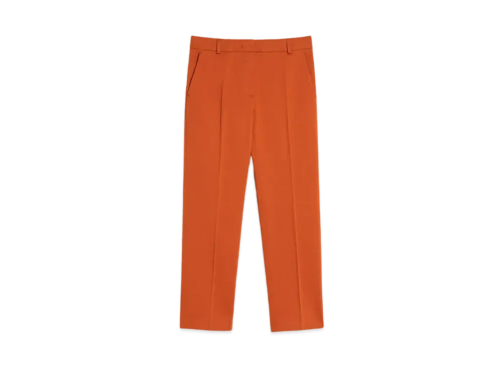 Max Mara Linche Cotton Satin Stretch Cropped Pants "Terracotta"