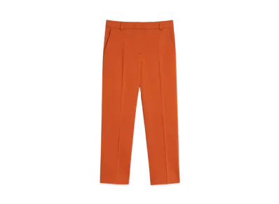 Max Mara Linche Cotton Satin Stretch Cropped Pants "Terracotta"