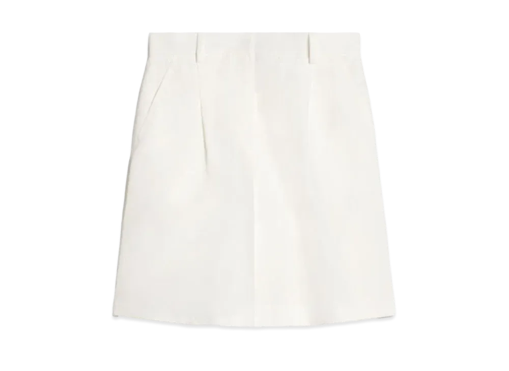 Max Mara Ecuba Cotton Linen Canvas Bermuda Pants "Ivory"