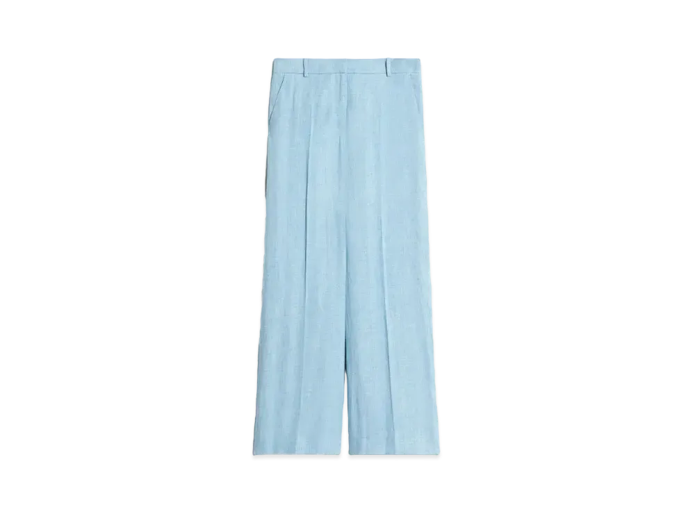 Max Mara Marizia Pure Linen Canvas Pants "Water Blue"