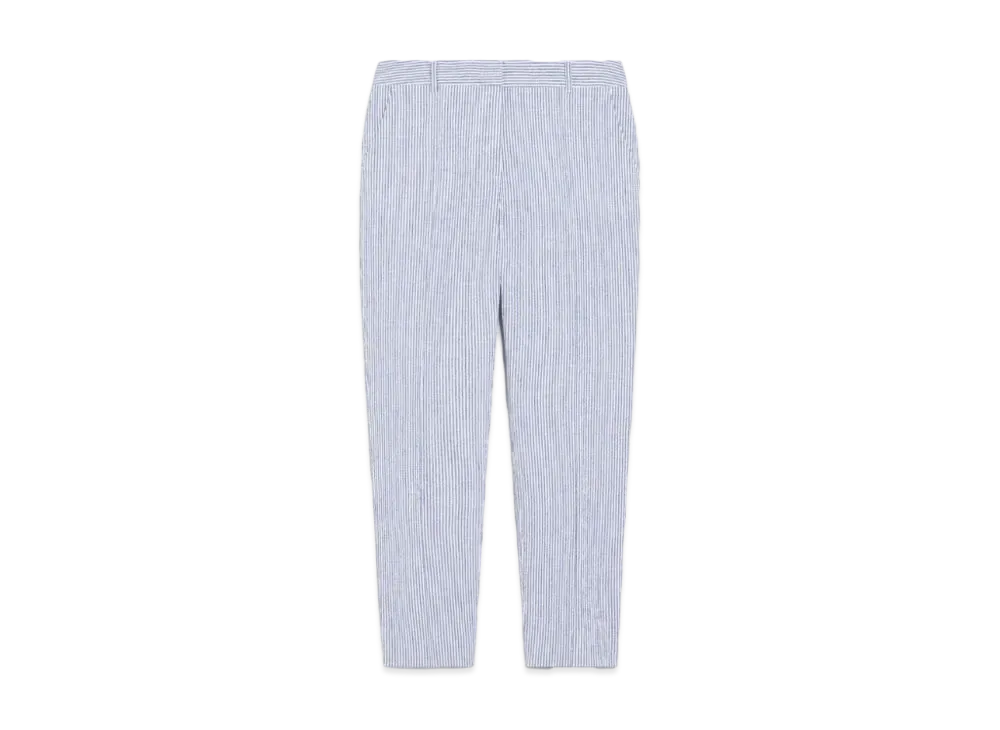 Max Mara Starlet Cotton Linen Seersucker Pants "Light Blue"