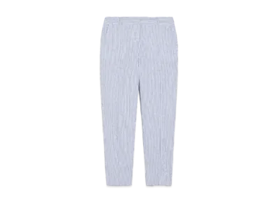 Max Mara Starlet Cotton Linen Seersucker Pants "Light Blue"