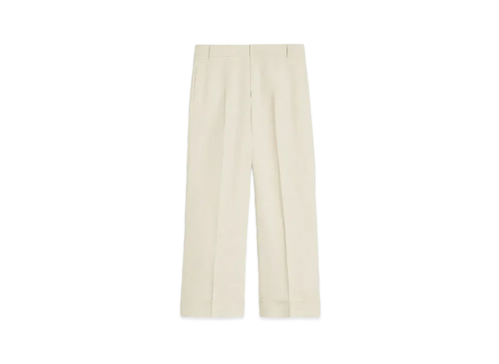 Max Mara Salix Linen Canvas Palazzo Pants "Beige"
