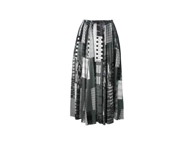 ANREALAGE Patchwork Print Skirt "Monochrome"