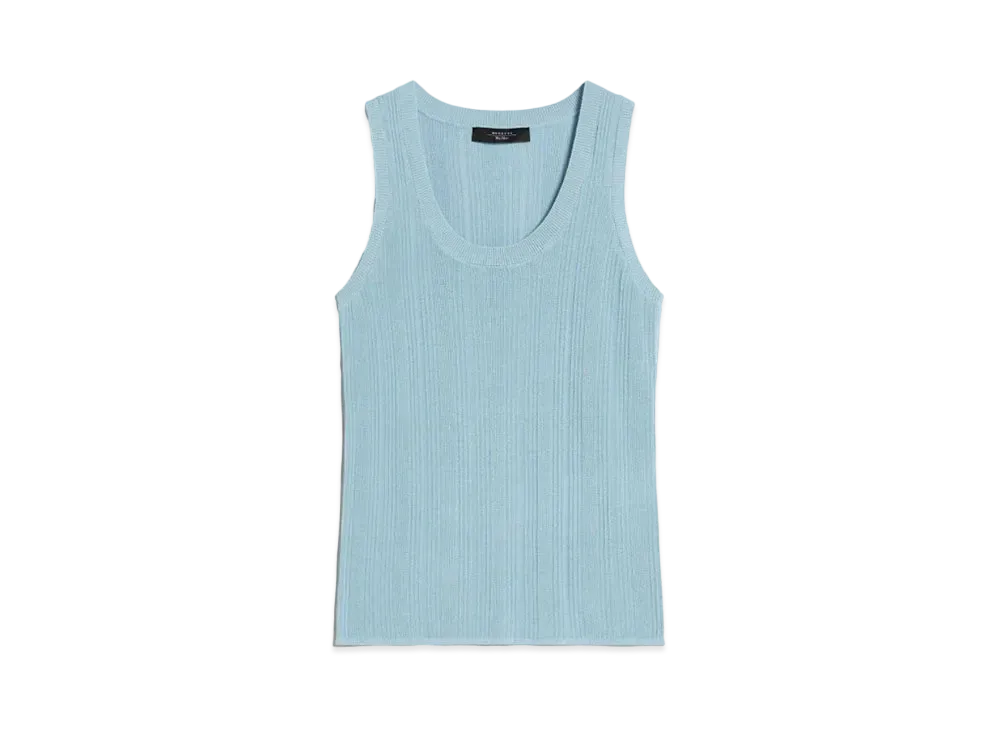 Max Mara Ceylon Viscose Vest Top "Water Blue"