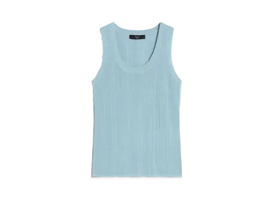 Max Mara Ceylon Viscose Vest Top "Water Blue"