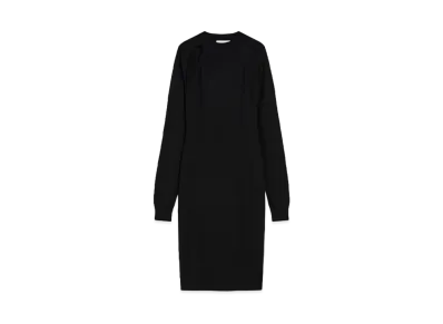 Max Mara Solbona Slim-Fit Wool-Silk Knit Dress "Black"
