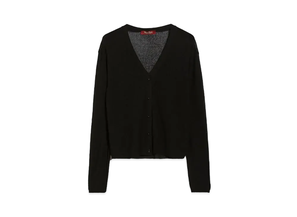 Max Mara Large Viscose Slim Fit Cardigan "Black"