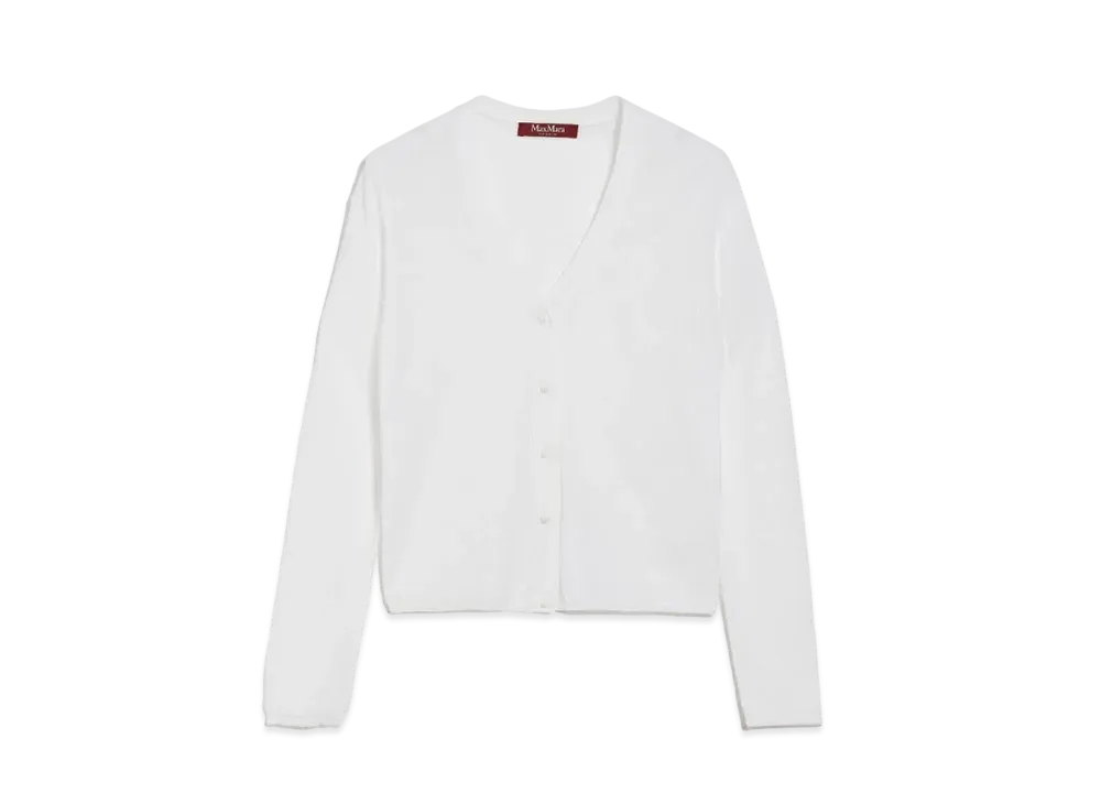 Max Mara Large Viscose Slim Fit Cardigan "Optical White"
