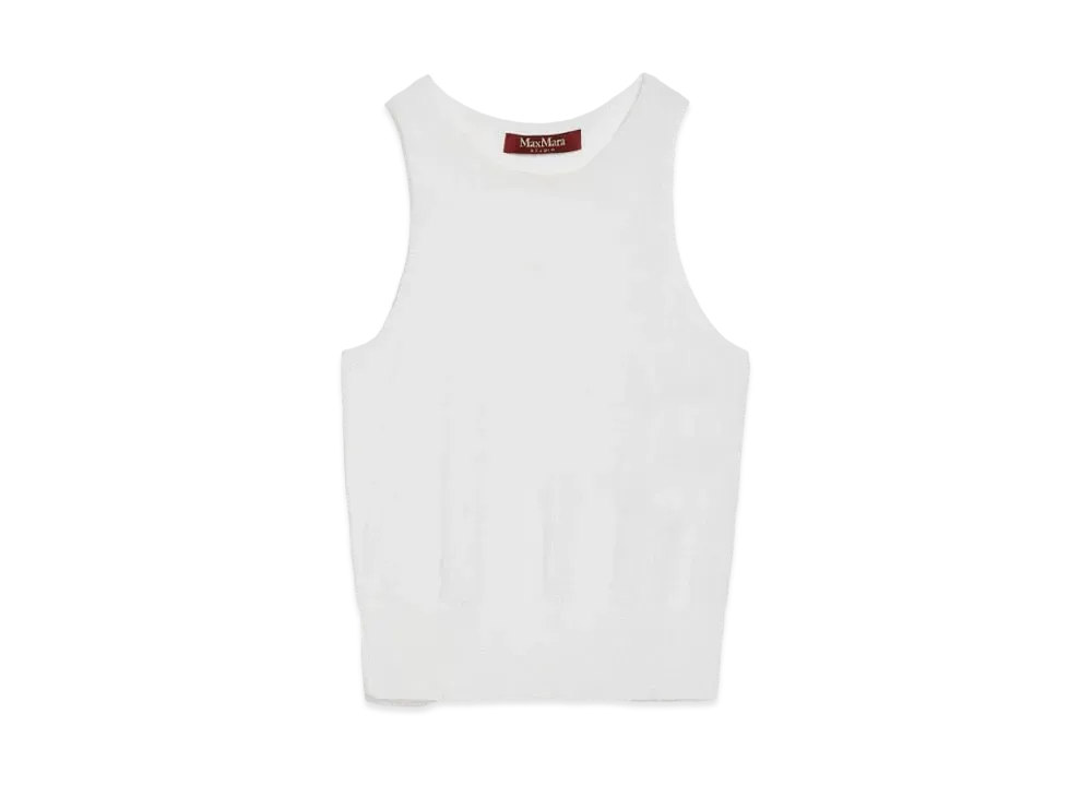 Max Mara Kristin Viscose Crepe Yarn Knit "Optical White"