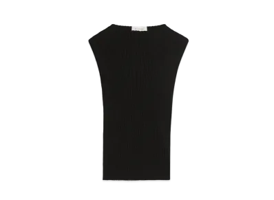 Max Mara Hans Pure Cotton Rib Knit "Black"