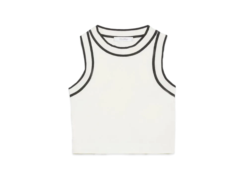Max Mara Ruggiero Polished Cotton Crop Top "Ivory"