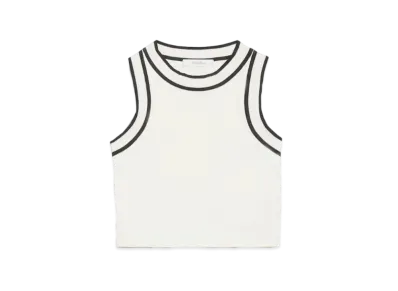 Max Mara Ruggiero Polished Cotton Crop Top "Ivory"
