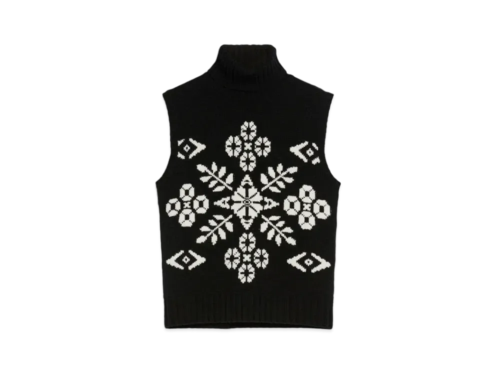 Max Mara Vivi Wool Cashmere Jacquard Knit "Black"