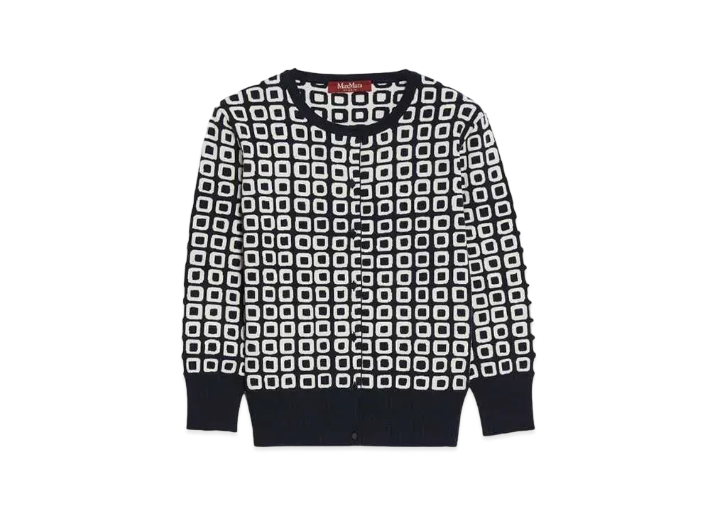 Max Mara Volt Jacquard Viscose cardigan "Navy"