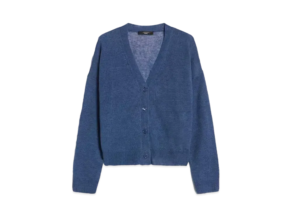 Max Mara Daniella Pure Linen Yarn Cardigan "Navy"