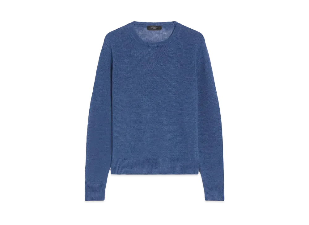 Max Mara Atseko Pure Linen Yarn Sweater "Navy"