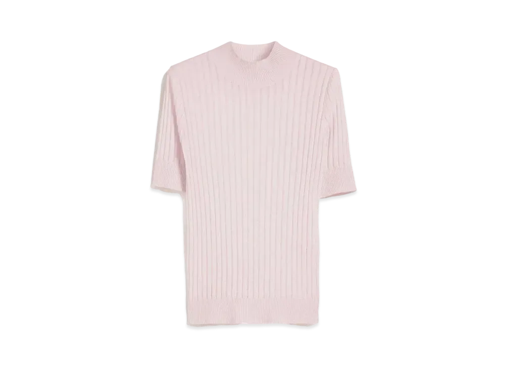 Max Mara Daily Wool Silk Mock Neck Knit "Pink"