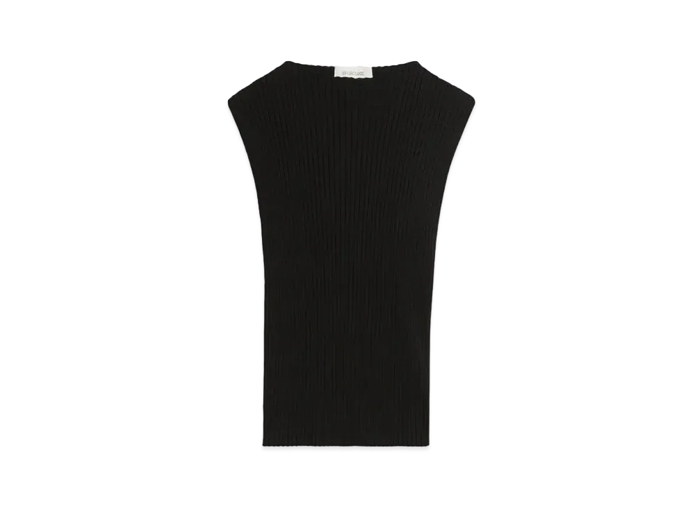 Max Mara Hans Pure Cotton Rib Knit "Black"
