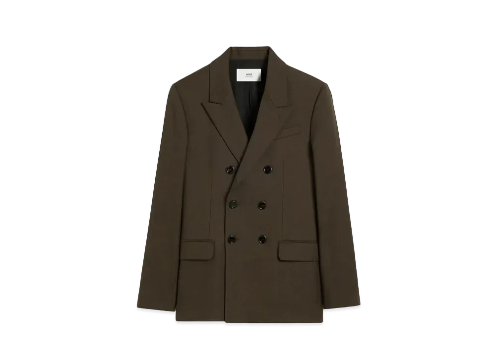 AMI PARIS Double Breasted Jacket "Dark Coffee"