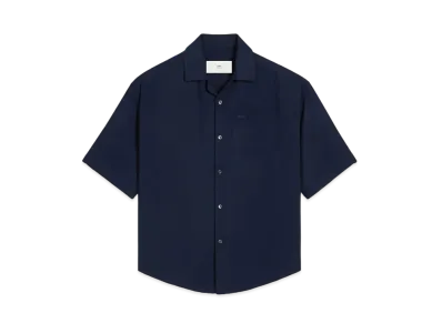 AMI PARIS Short Sleeve Boxy Shirt "Navy Blue"