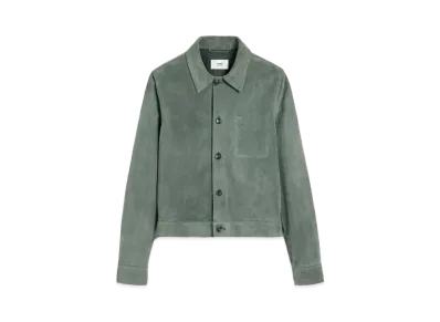 AMI PARIS Leather Button Over Shirt "Antique Clay"